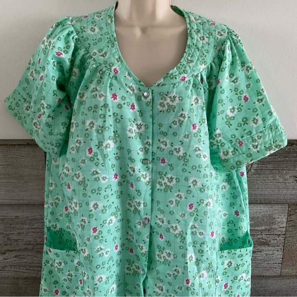 Casual Nights Snaps Front Closure House Dress Woven Houseco Size Medium (H1) - Picture 5 of 8